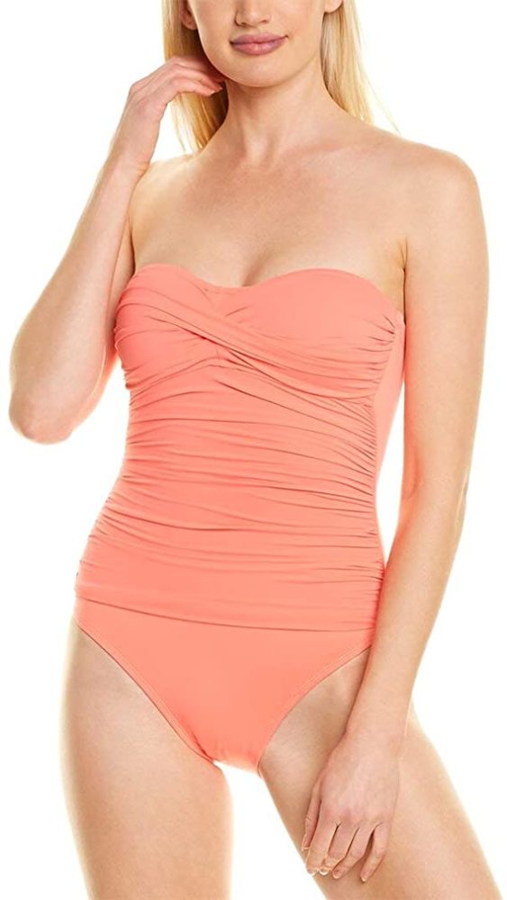 Women S Standard Island Goddess Rouched Front Bandeau One Piece Wf