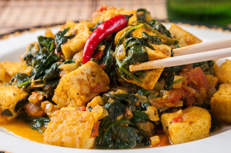 tofu with spinach