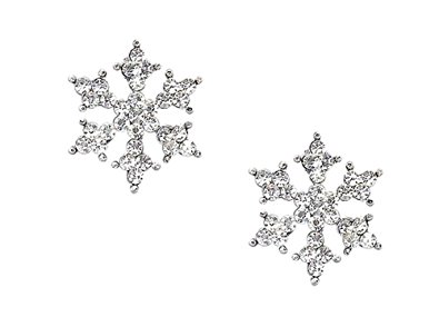 Sparkling Crystal Silver Tone Snowflake Stud Earrings - WF Shopping