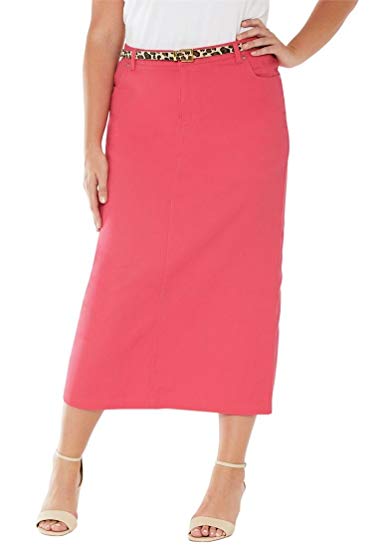 Jessica Plus Size Classic Cotton Denim Long Skirt - WF Shopping