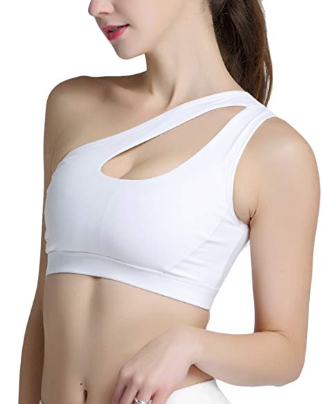 one shoulder sports bra