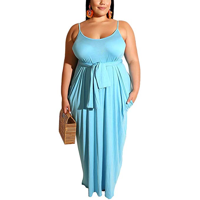 Womens Summer Suspender Maxi Dress Plus Size - WF Shopping