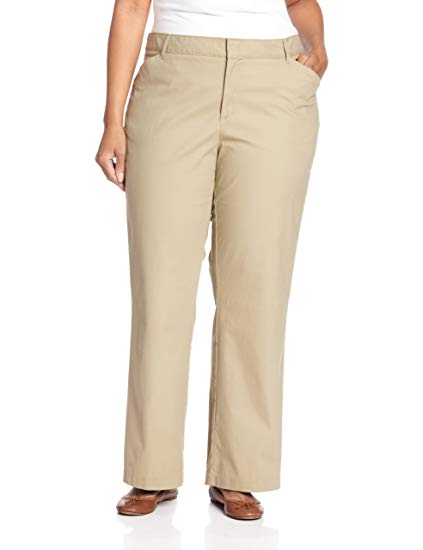 Plus-Size Relaxed Straight Stretch Twill Pant - WF Shopping