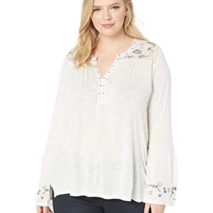 Embroidered Yoke Top