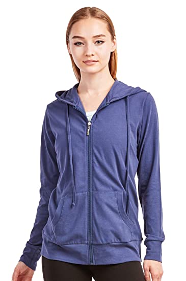 Women's Thin Cotton Zip Up Hoodie Jacket - WF Shopping