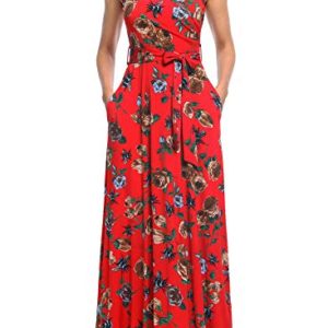 V Neck Floral Maxi Dress