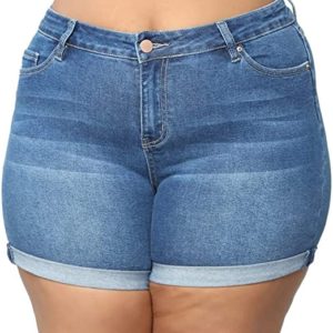 Plus Size Denim Shorts