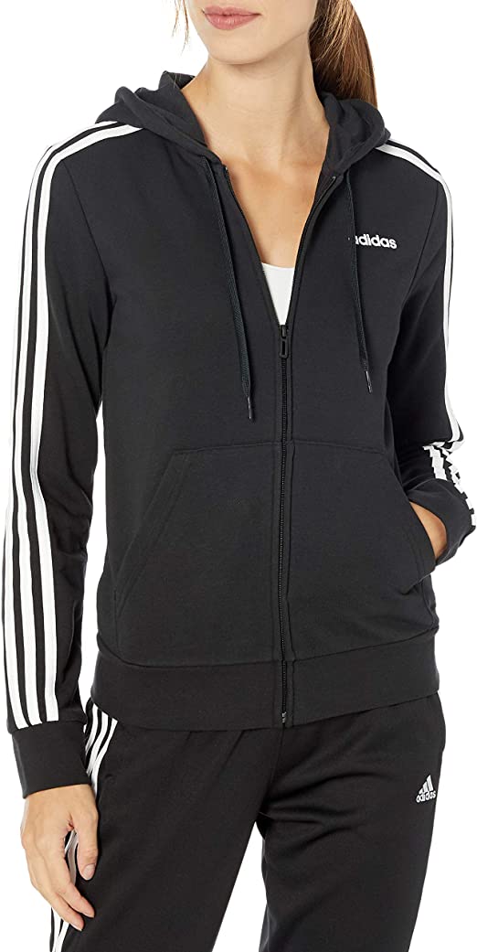 adidas Women's Essentials 3-Stripes Full-Zip Fleece - WF Shopping