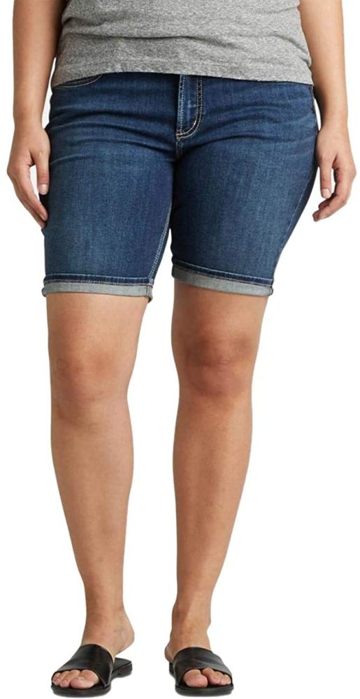 Women's Plus Size Suki Curvy Fit Mid Rise Bermuda Shorts - WF Shopping