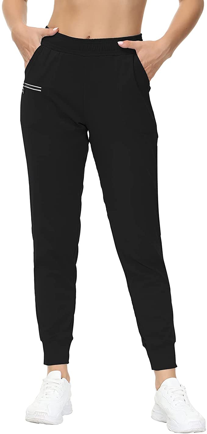 Women’s Jogger Pants with Zipper Pocket High Waist - WF Shopping