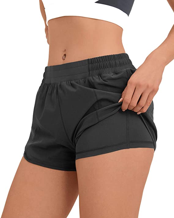 Women S Workout Quick Dry Shorts 2 In 1 Athletic Running Wf Shopping