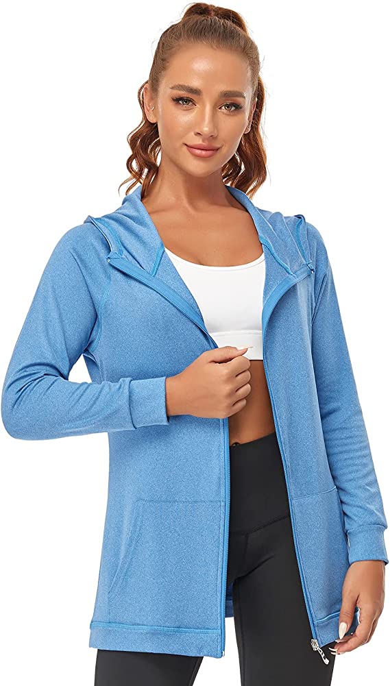 Women's Zip Up Hoodie Lightweight Long Sleeve Jacket - WF Shopping
