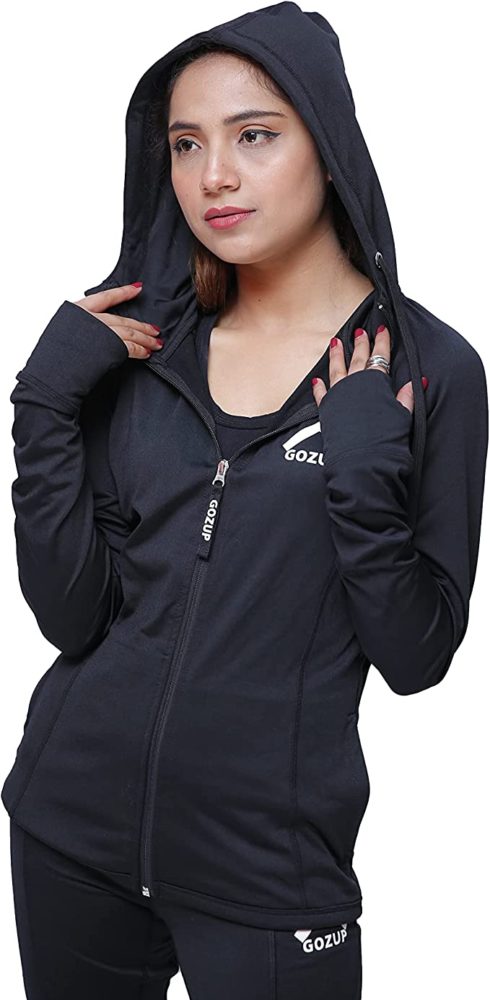 Workout Jackets For Women, Full Zip Lightweight Hooded Athletic Jacket ...