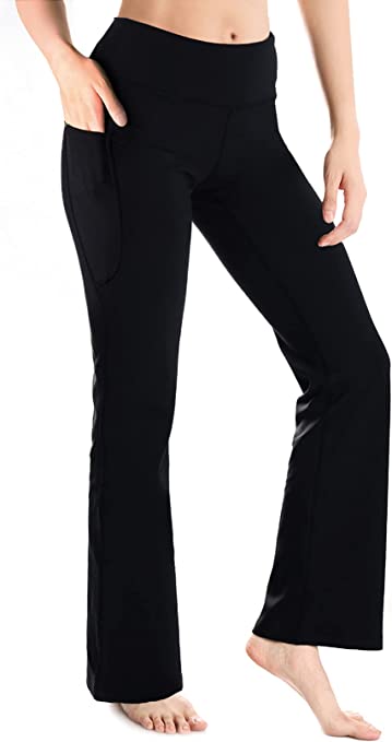 Bootcut Yoga Pants Workout Pants Side Pockets - WF Shopping