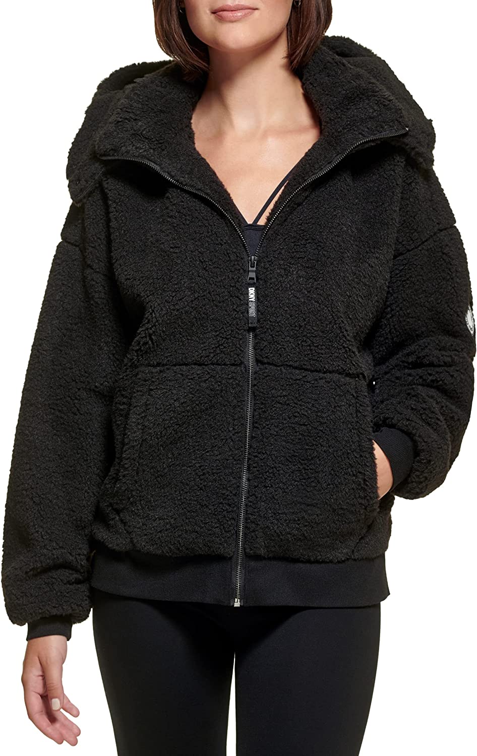 DKNY Women's Sport Hooded Roebling Fleece Jacket - WF Shopping