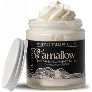 100% Grass Fed Beef Tallow for Skin Care - Face + Body - Whipped Moisturizer