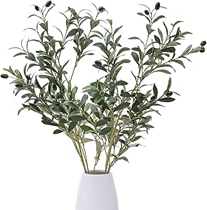 39 Inch Artificial Olive Branch Greenery Stems Fake Plants