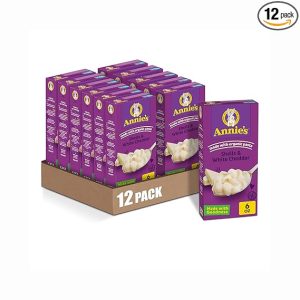 Annie's White Cheddar Shells Macaroni and Cheese with Organic Pasta, 6 oz (Pack of 12)