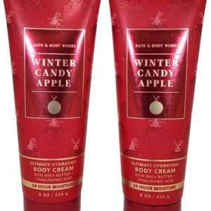 Bath and Body Winter Candy Apple Cream Shea Hydration (New Look) 8 Oz 2 Pack