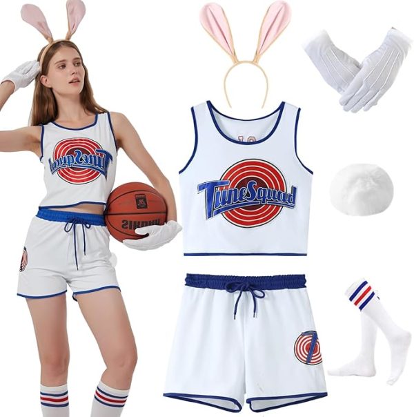 KaKaxi Halloween Cosutme for Women 2024 Basketball Jersey Outfit and Accessories