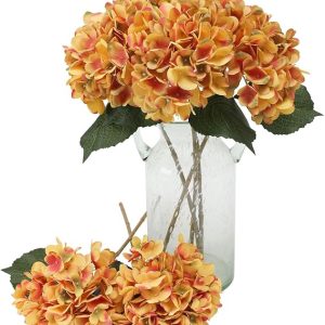 Kisflower 6Pcs Silk Hydrangea Artificial Flowers Realistic Hydrangea Flowers