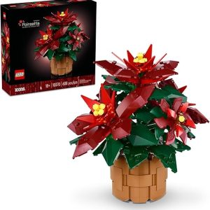 LEGO Icons Poinsettias Artificial Christmas Flowers