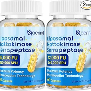 Liposomal Nattokinase 12,000 FU Serrapeptase 360,000 SPU Enzyme Supplement