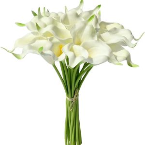 Mandy's 20pcs White Flowers Artificial Calla Lily Silk Fake Flowers