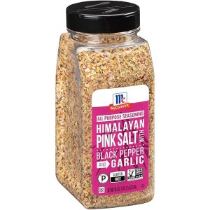 McCormick Himalayan Pink Salt with Black Pepper and Garlic All Purpose Seasoning, 18.5 oz