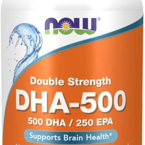 NOW Foods Supplements, DHA-500 with 250 EPA, Molecularly Distilled, Supports Brain Health*, 180 Softgels