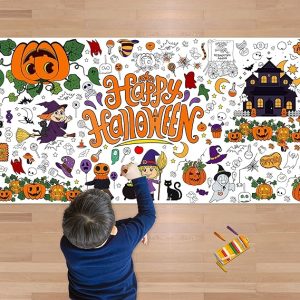 OHOME Halloween Giant Coloring Poster/Tablecloth-Halloween Crafts for Kids-30