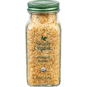 Simply Organic Certified Organic Minced White Onion, 2.21-Ounce Jar, Warm, Sweet, Salty Flavor For Stews & Soups, Kosher