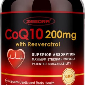 ZEBORA CoQ10-200mg with Trans-Resveratrol, PQQ & Vitamin E