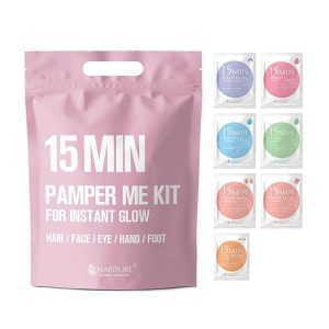 15 min Pamper Me Kit for Women – Korean Spa Kit by NAISTURE: Includes Hair, Hand, Foot, Eye, and Facial Masks for a Complete Home Spa Experience