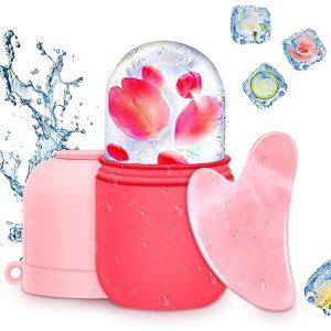 AURUZA Ice Face Roller and Gua Sha Set, Ice Roller for Face & Eye Puffiness Relief Beauty Facial Rollers