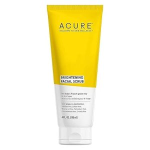 Acure Brightening Facial Scrub for a Youthful, Brighter, Radiant Complexion | With Sea Kelp & French Green Clay, 4 Fl Oz