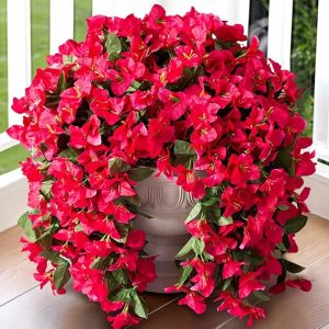 Artificial Faux Bougainvillea Flowers Plants for Outdoor Outside Summer Decoration