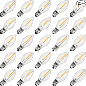 C7 LED Bulbs Christmas C7 LED Light Bulbs 25 Pack C7 LED Replacement Bulbs C7 LED Christmas