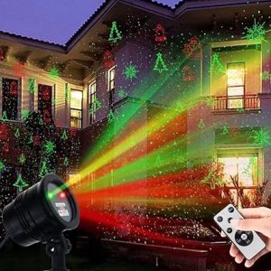 Christmas Projector Lights Outdoor, Christmas Laser Lights Landscape Spotlight Red and Green Star Show