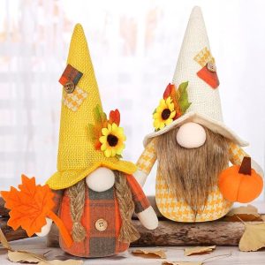 Fall Gnomes Decorations for Home 11.6inch Thanksgiving Gnome Plush Hold Maple Pumpkin Harvest