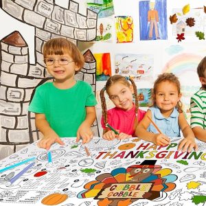 Family Fun Thanksgiving Activity Poster - 31.5 x 72 Inches, Turkey-Themed Thanksgiving Day Party