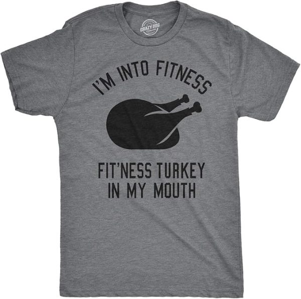 Fitness Turkey in My Mouth T Shirt Funny Thanksgiving Shirt for The Holidays