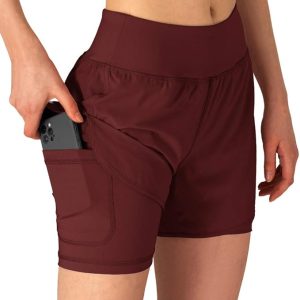 Gopune Women's 2 in 1 Running Shorts Workout Athletic Gym Yoga Shorts Liner