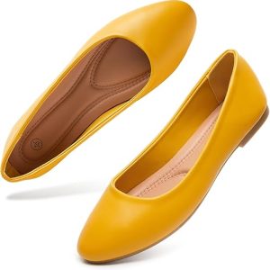 Hash Bubbie Women's Flats Shoes Ballet Flats Dress Shoes Comfortable PU Leather Slip on Shoes for Women