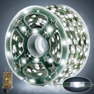 Heceltt 328 FT 1000 LED Christmas Lights Outdoor,Green Wire Outdoor Fairy Lights Plug in Waterproof