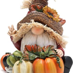 Hodao Fall Thanksgiving Pumpkin Gnomes Decorations Handmade Swedish Tomte Gnomes Elf for Fall Thanksgiving Decor Gift