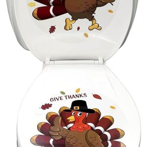 Iconikal 2-Piece Toilet Seat Cling Decoration Set, Thanksgiving Turkey