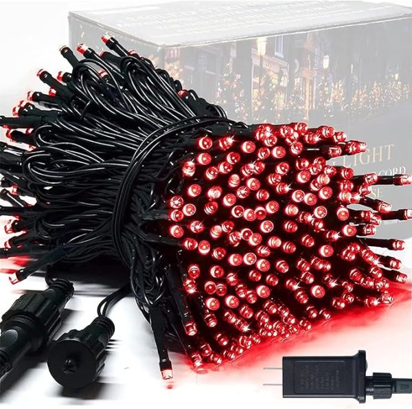 JMEXSUSS 250 LED Red Christmas String Lights with 8 Modes, 91.5ft Expandable Christmas Lights Outdoor Waterproof