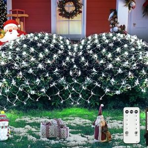 JMEXSUSS 360 LED Christmas Net Lights Outdoor Mesh Lights, 12 ft x 5 ft Net Lights for Bushes