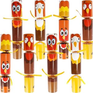 JOYIN 8 PACK Thanksgiving Party Favor,Turkey Style Thanksgiving Cracker,Party Games for Fall Holiday, No Snap Party Table